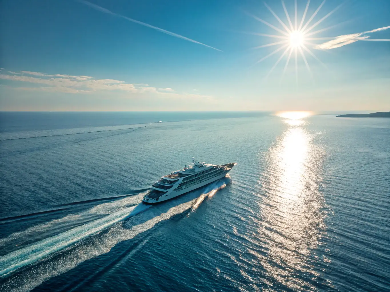 A modern tanker ship sailing on a calm sea at sunset, symbolizing Ocean Tankers' marine transportation services.